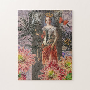 Celestial Virgo Goddess Collage: Vintage Celestial Jigsaw Puzzle