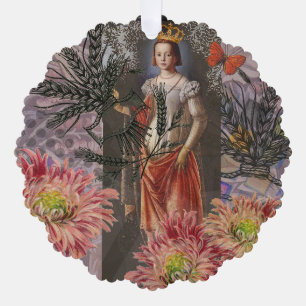 Celestial Virgo Goddess Collage: Vintage Celestial Ornament Card