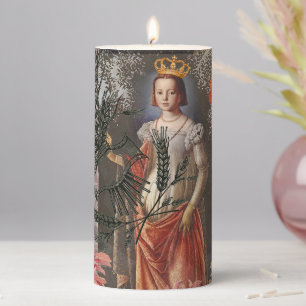 Celestial Virgo Goddess Collage: Vintage Celestial Pillar Candle