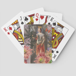 Celestial Virgo Goddess Collage: Vintage Celestial Poker Cards