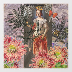 Celestial Virgo Goddess Collage: Vintage Celestial Window Cling