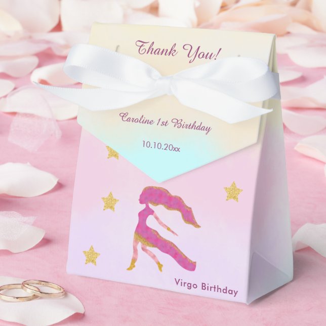 Celestial Virgo Watercolor | 1st Birthday Favor Boxes (Wedding)
