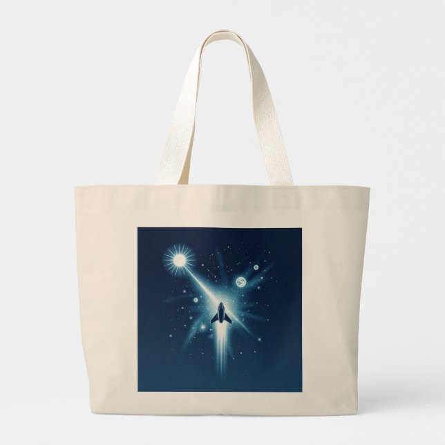Celestial Voyage: Gravity Tote Bag Design" (Edit) (Back)