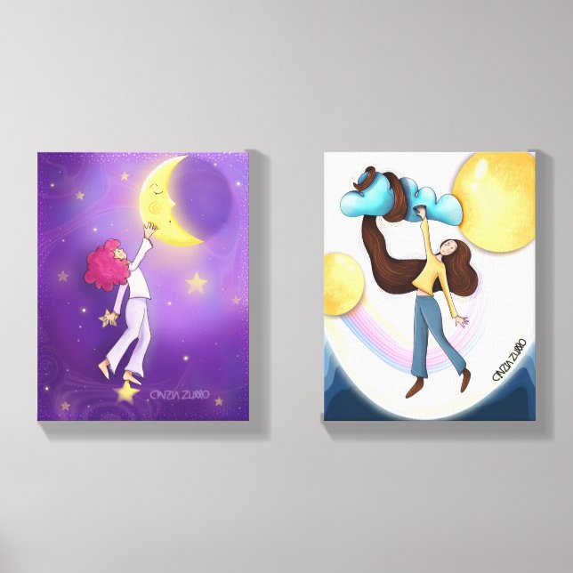 Celestial Wall Art – Original Canvas Prints Photo Tile (Front Set)