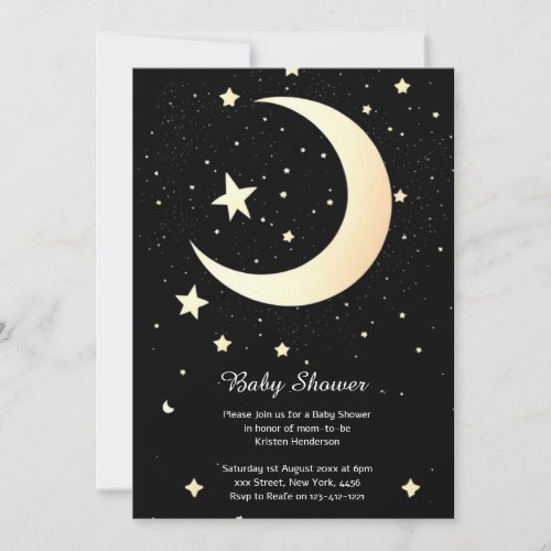 Celestial Watercolor Baby Shower Invitation