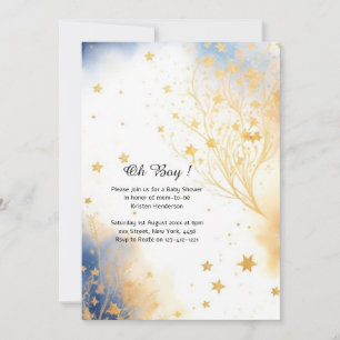 Celestial Watercolor Baby Shower Invitation
