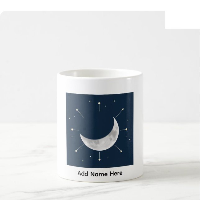 Celestial Watercolor Custom Name Mug - Deep Navy & (Creator Uploaded)