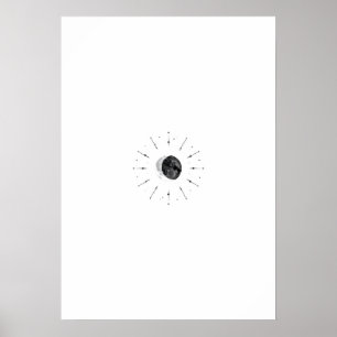 Celestial Watercolor Poster - Mono & Silver
