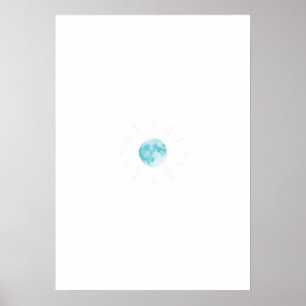 Celestial Watercolor Poster - Teal & Violet