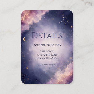 Celestial Watercolor Wedding Details Card