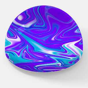 Celestial Waves: The Blue White and Purple Marble Paperweight