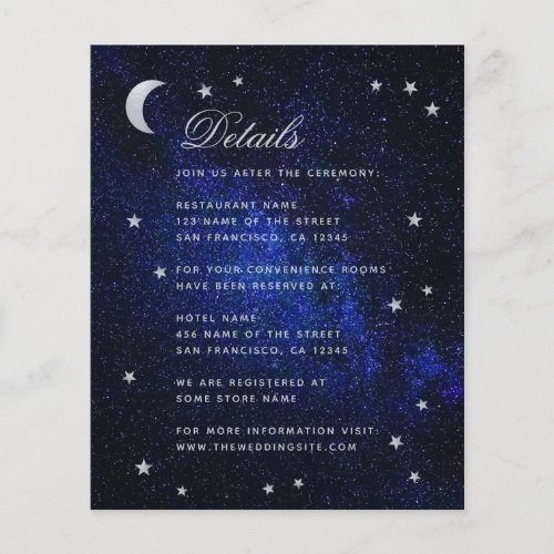 Celestial Wedding Details Budget Enclosure Card