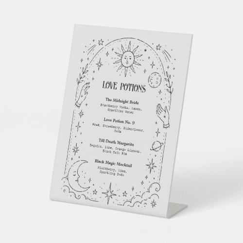Celestial Wedding Drink Menu Pedestal Sign