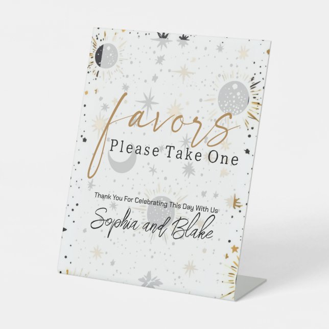 Celestial Wedding Favors Pedestal Sign (Front)
