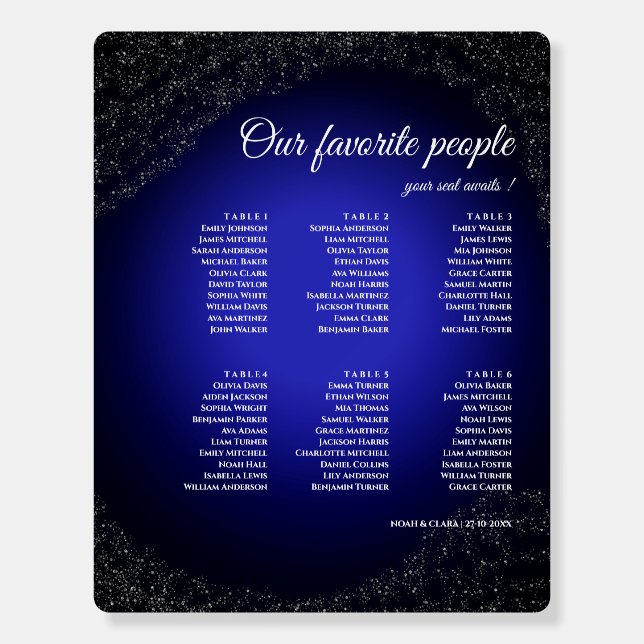 Celestial wedding Full Moon & Stars Midnight blue  Foam Board (Front)