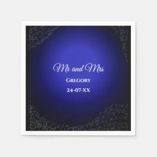 Celestial wedding Full Moon & Stars Midnight blue Napkins