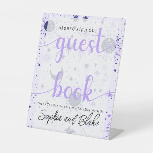 Celestial Wedding Guest Book Pedestal Sign