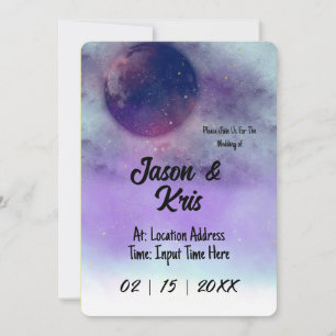 Celestial Wedding Invitation Moon Wedding Invite