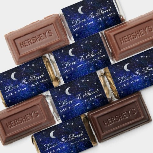 Celestial Wedding Moon Stars Love Is Sweet Blue Hersheys Miniatures