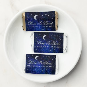 Celestial Wedding Moon Stars Love Is Sweet Blue Hershey's Miniatures