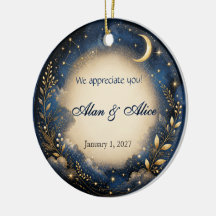 Celestial Wedding or Anniversary Favor Ornament