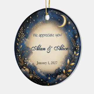 Celestial Wedding or Anniversary Favor Ornament