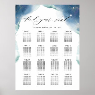 Celestial Wedding Reception 16 Seating Chart Sign