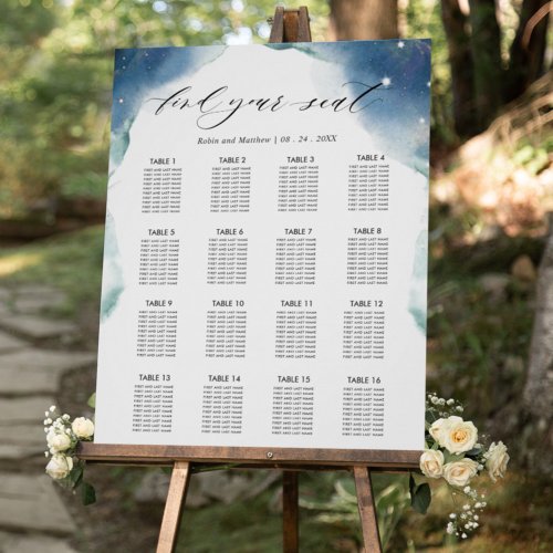 Celestial Wedding Reception 16 Seating Chart Sign