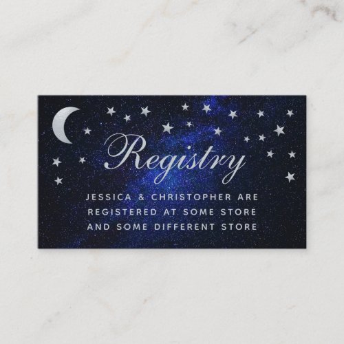 Celestial Wedding Registry Stars Moon Calligraphy  Enclosure Card