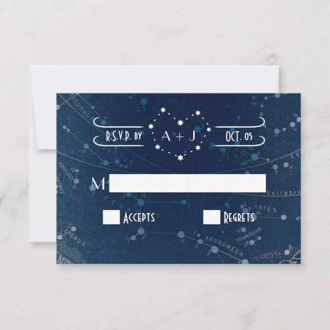 Celestial Wedding RSVP card (Front)