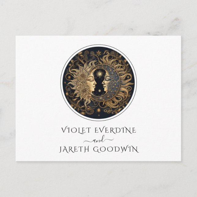 Celestial Wedding RSVP Postcard (Front)