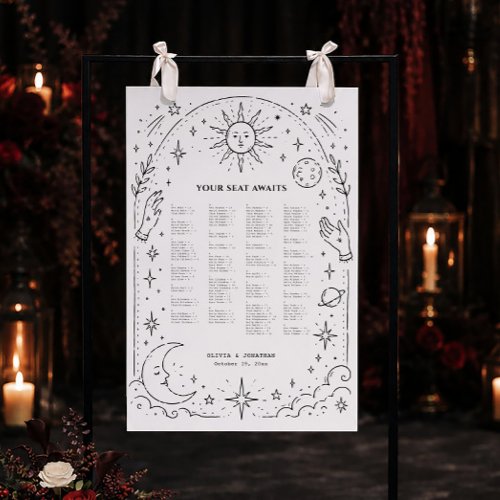 Celestial Wedding Seating Chart Alphabetical  Foam Board