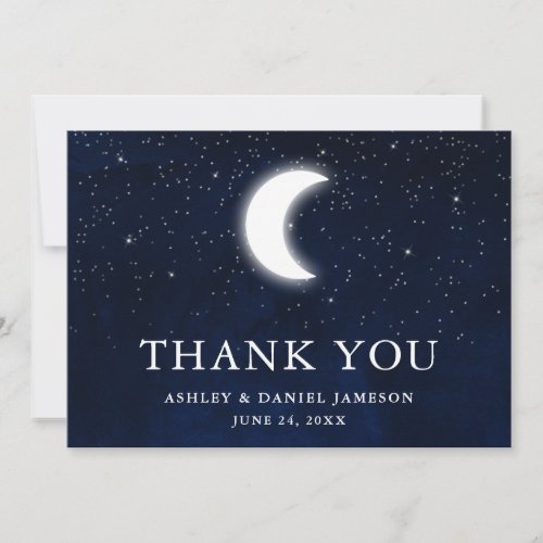 Celestial Wedding Sky Moon Stars Thank You Card