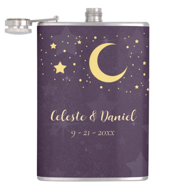 Celestial Wedding Starry Sky  Flask (Opened)
