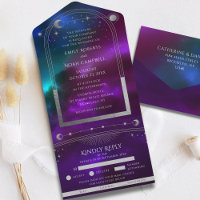 Celestial Wedding Sun Moon Stars Purple Teal
