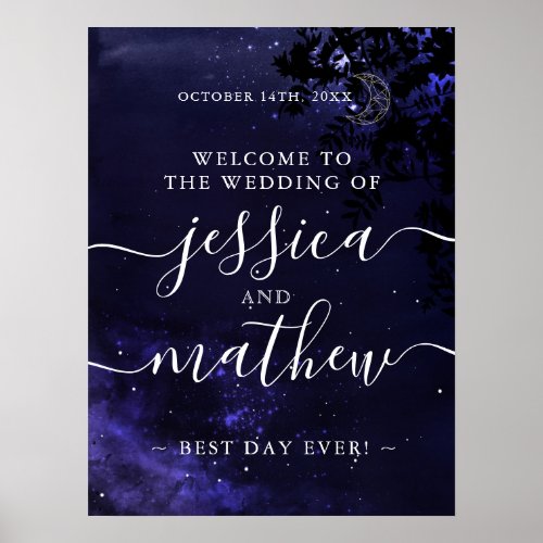 Celestial Wedding Theme Welcome Sign 18x24