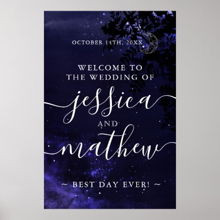 Celestial Wedding Theme Welcome To Our Wedding Poster