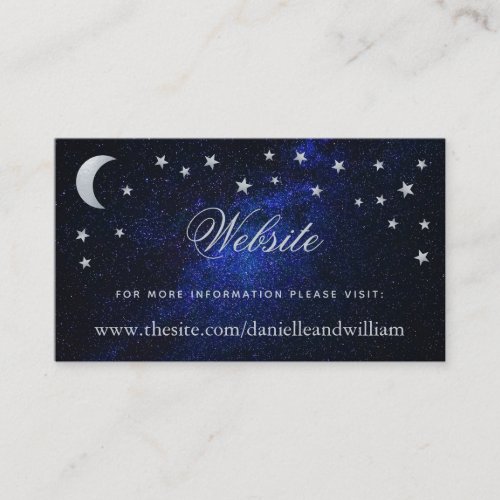 Celestial Wedding Website Moon  Stars Blue Night Enclosure Card