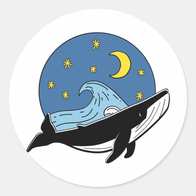 Celestial Whale  Classic Round Sticker (Front)