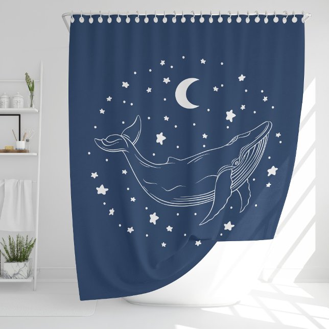 Celestial Whale Shower Curtain (Creator Uploaded)