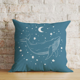 Celestial Whale Throw Pillow