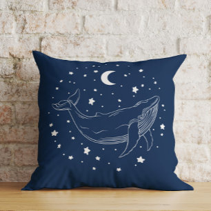 Celestial Whale Throw Pillow