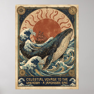 Celestial Whale Voyage Japonisme Epic Wall Art