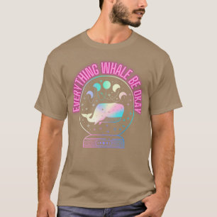 Celestial Whale with Moon Phases Holo Neon Waterco T-Shirt