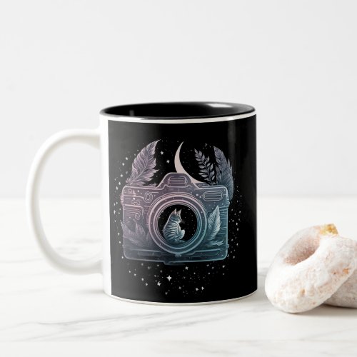 Celestial Whimsy Capturing Magic Two_Tone Coffee Mug