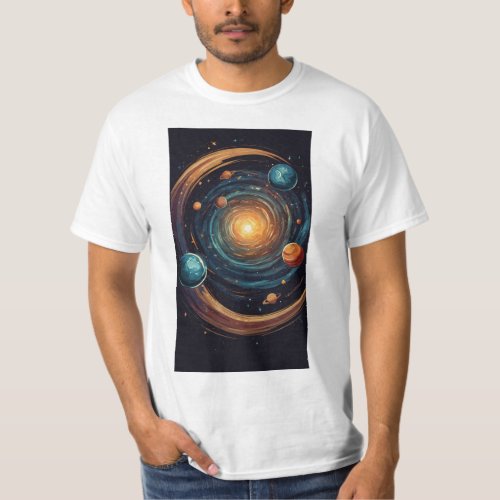 Celestial Whirlpool Gravity _ Themed T_Shirt 