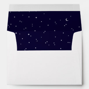Celestial White & Blue Wedding Return Address Envelope