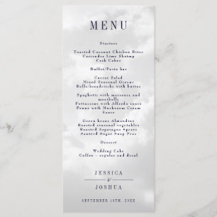 Celestial White Cloudy Sky Dinner Menu