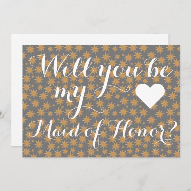 Celestial Will You Be My Maid of Honor Proposal  Invitation (Front/Back)