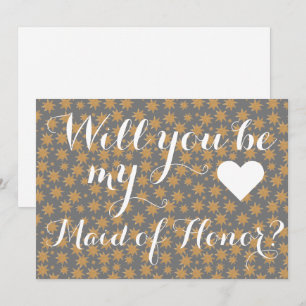Celestial Will You Be My Maid of Honor Proposal Invitation